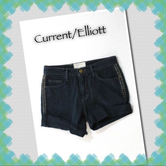 Current/Elliott “The Rolled” Denim Shorts 24 - Picture 1 of 6
